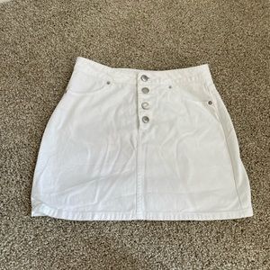 White Denim Mini Skirt with Button Detailing. Small. Perfect condition
